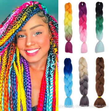 Vigorous twist crochet pre stretch wholesale ombre jumbo braids hair extensions for black women synthetic braiding hair